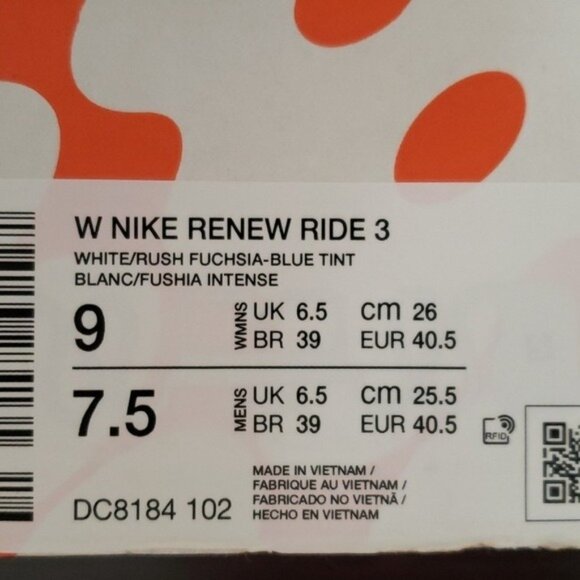 New Nike Renew Ride 3.0 Womens‎ White Running Sneakers Size 9 Lightweight - Picture 9 of 9